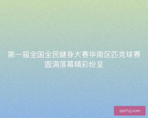第一届全国全民健身大赛华南区匹克球赛圆满落幕精彩纷呈